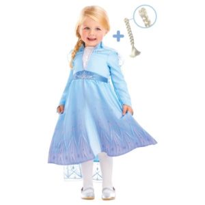 Déguisement Elsa avec tresse La Reine des Neiges 2 - 3/4 ans