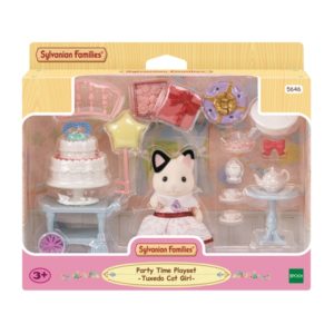 Sylvanian Families - 5646 - La fille Chat Bicolore et son goûter d'anniversaire