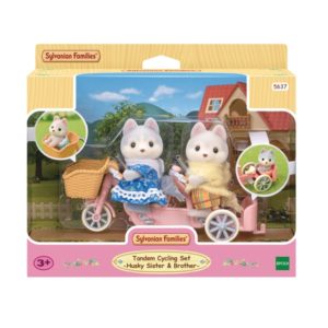 Sylvanian Families - 5637 - Le frère et la sœur Husky et leur tandem