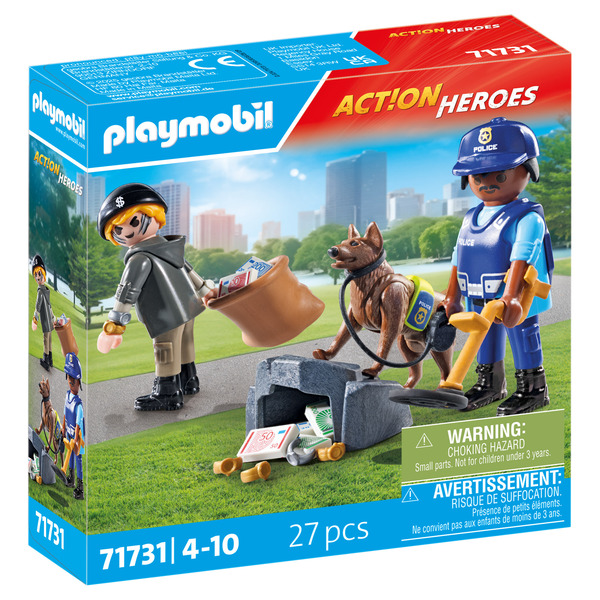 71731 - Playmobil Action Heroes - Policier chien de recherche et voleur